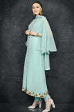 SKY BLUE INDIAN CHURIDAAR STYLE SUIT - Asian Party Wear