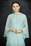 SKY BLUE INDIAN CHURIDAAR STYLE SUIT - Asian Party Wear