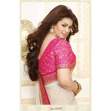 KH16355 Pink With White, Yellow  Kasheesh Sheesha Designer Saree - Asian Party Wear