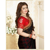 ZKH16359 Red With Black Kasheesh Sheesha Designer Saree - Asian Party Wear