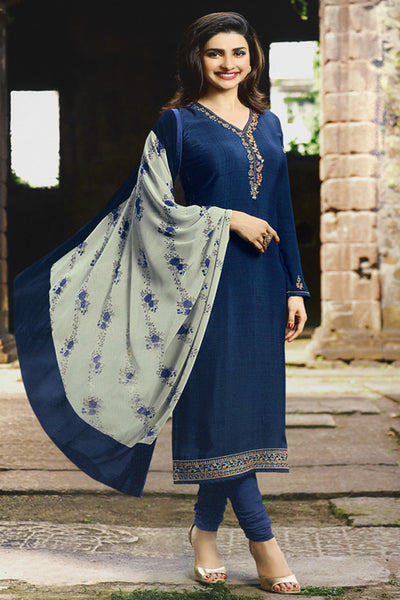 Galaxy Blue Indian Designer Salwar Suit - Asian Party Wear