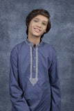 Dark Grey Kids Kurta Shalwar Pakistani Boys Eid Suit - Asian Party Wear