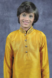 Mustard Embroidered Wedding Boys Kurta Pajama Indian Kids Outfit - Asian Party Wear