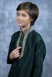 Dark Green Kids Kurta Pajama Indian Boys Suit - Asian Party Wear