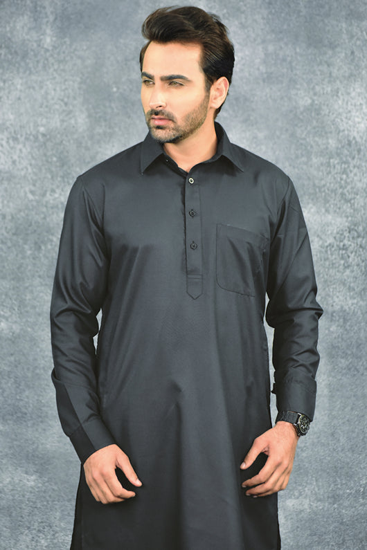 Black Mens Shalwar Kameez Pakistani Designer Mens Suit
