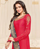 Red Straight Indian Party Wear Churidar Suit - Asian Party Wear