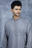 Grey Embroidered High Quality Mens Kurta Shalwar Pakistani Menswear - Asian Party Wear