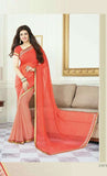 17073 ORANGE AYESHA TAKIA “SHEESHA STAR WALK”GEORGETTE UNSTITCHED SAREE - Asian Party Wear