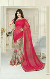 17077 RED AYESHA TAKIA “SHEESHA STAR WALK”GEORGETTE SEMI STITCHED SAREE - Asian Party Wear