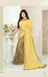 17078 PRIMROSE YELLOW AYESHA TAKIA “SHEESHA STAR WALK”GEORGETTE SAREE - Asian Party Wear