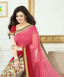 17081 RED FLORAL PRINTED AYESHA TAKIA “SHEESHA STAR WALK”GEORGETTE SAREE - Asian Party Wear