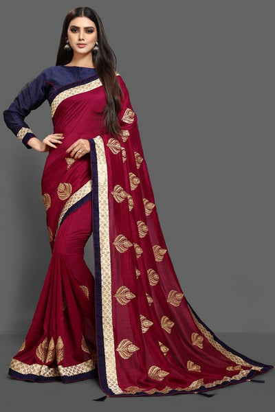 ZAC20-31 Cinnamon Stick & Blue Mix Spring Summer Festive Saree - Asian Party Wear