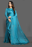 TEAL WEDDING DESIGNER SAREE - Asian Party Wear