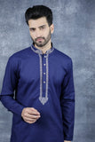 Navy Blue Pakistani Mens Kurta Shalwar Designer Suit - Asian Party Wear