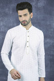 White Traditional Mens Kurta Shalwar Pakistani Designer Menswear - Asian Party Wear