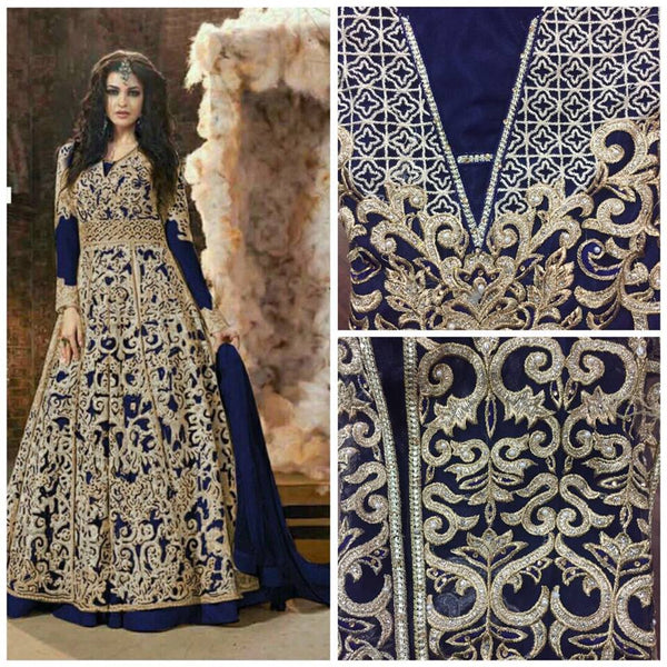 Z18001-F BLUE ZOYA EMERALD WEDDING DRESS - Asian Party Wear