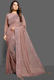 ZAC20-13 ASH ROSE INDIAN PARTY WEAR SAREE - Asian Party Wear