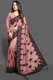 ZAC20-12 CORAL PINK SHINNING INDIAN WEDDING SAREE - Asian Party Wear