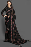 ZAC20-03 Black Evening Wear Readymade Saree - Asian Party Wear