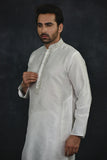 White Embroidered Kurta Pajama Indian Asian Grooms Wear - Asian Party Wear