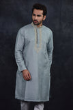 Grey Indian Men's Kurta Pajama Eid Suit - Asian Party Wear