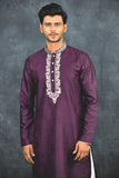 Purple Embroidered Kurta Shalwar Indian Men Readymade Outfit - Asian Party Wear