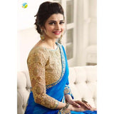 17707 BLUE KASEESH PRACHI GEORGETTE SAREE WITH HEAVY EMBROIDERED BLOUSE - Asian Party Wear