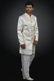 Gold Prince Coat & Pajama Indian Menswear Outfit - Asian Party Wear