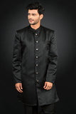 Black Indian Mens Prince Suit Designer Wedding Menswear - Asian Party Wear