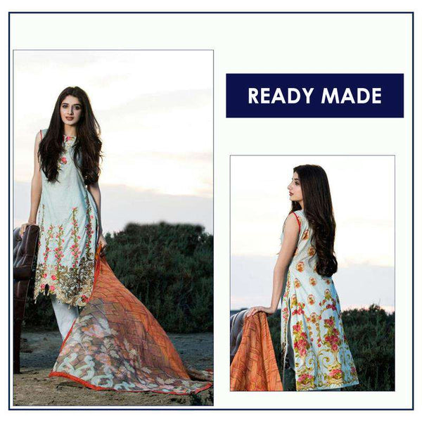 2181 PAKISTANI STYLE LAWN COTTON READY MADE SALWAR KAMEEZ - Asian Party Wear