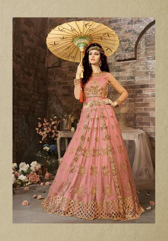 18004-A BABY PINK ZOYA EMERALD WEDDING WEAR LEHENGA - Asian Party Wear