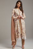 Brown Printed Readymade Jacket Suit - Asian Party Wear