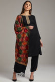 Black Woven Shawl Winter Wear Salwar Suit - Asian Party Wear