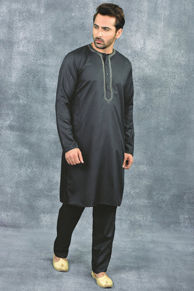 Black Indian Mens Formal Kurta Suit - Asian Party Wear