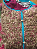 MARIA B PINK AND TURQUOISE PAKISTANI STYLE READY MADE SUIT - Asian Party Wear