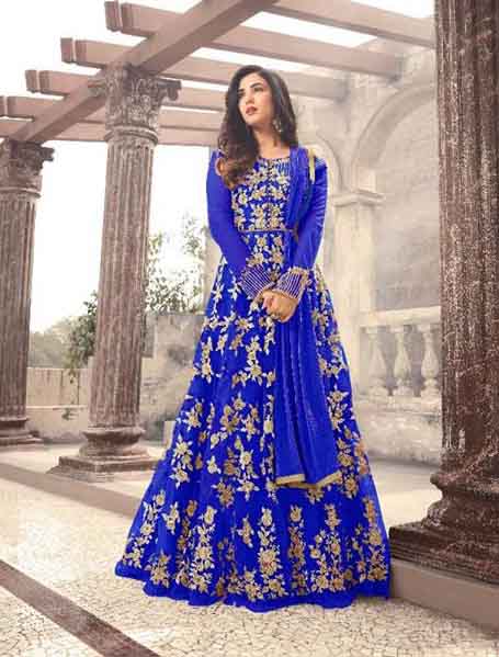 PALACE BLUE WOMEN GIRLS BRIDESMAIDS PARTY OCCASIONAL DESIGNER WEAR - Asian Party Wear