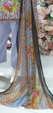 FADED DENIM BLUE SPRING SUMMER LAWN SALWAR KAMEEZ - Asian Party Wear