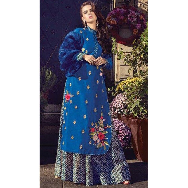 19006 BLUE ZOYA DESIGNER WEDDING WEAR INDIAN DRESS - Asian Party Wear