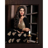 Black with Golden Touch Maskeen Velvet Detailed Embroidered Designer Wear (ORGINIAL) - Asian Party Wear