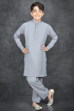 ASH GREY CHILDREN READYMADE BOYS EID KURTA SHALWAR - Asian Party Wear