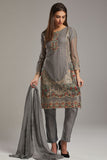 ASH GREY INDIAN ETHNIC FESTIVE PARTY WEAR READYMADE SALWAR SUIT - Asian Party Wear