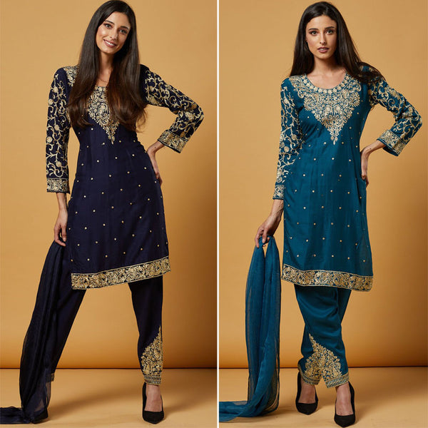 Timeless Classic Indian Pakistani Readymade Linen Suits - Asian Party Wear