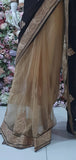 Gold & Black Designer Party Wear Saree - Asian Party Wear