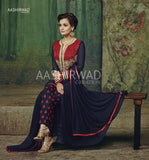 Navy Blue Anarkali Dress Dia Mirza Party Gown - Asian Party Wear