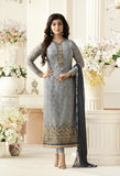 SERENITY BLUE AMIRAH INDIAN BOLLYWOOD STYLE CHURIDAAR SUIT - Asian Party Wear