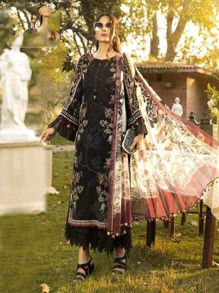 Black Designer Printed Pakistani Style Salwar Suit - Asian Party Wear