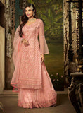 PINK PAKISTANI WEDDING WEAR SHARARA STYLE SUIT - Asian Party Wear