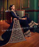 NAVY BLAZER INDIAN DESIGNER GEORGETTE PALAZZO STYLE PARTY WEAR SUIT - Asian Party Wear