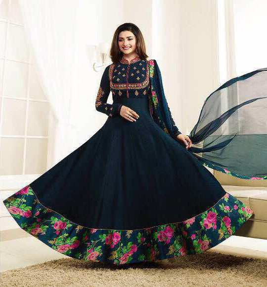 5731 SAILOR BLUE KASEESH PRACHI GALAXY DESIGNER ANARKALI DRESS - Asian Party Wear