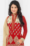 Hot Red Heena Khan Salwar Churidaar Suit - Asian Party Wear